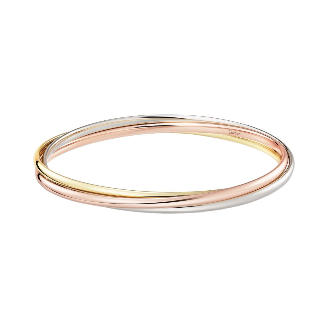 B60679 Cartier Trinity Bracelet Small White Gold Pink Gold Yellow Gold