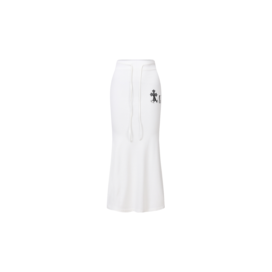 무센트 사하라 호피 십자가 롱 스커트 (2컬러) 화이트 - 호피 차콜(MUCENT Sahara Leopard Cross Long Skirt (2Color) White - Leopard Charcoal)