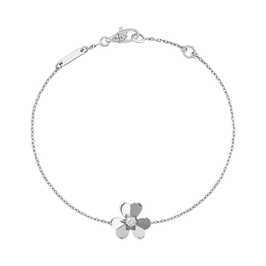 VCARP0J500 Van Cleef & Arpels Frivole Bracelet Mini Model 18K White Gold Diamond