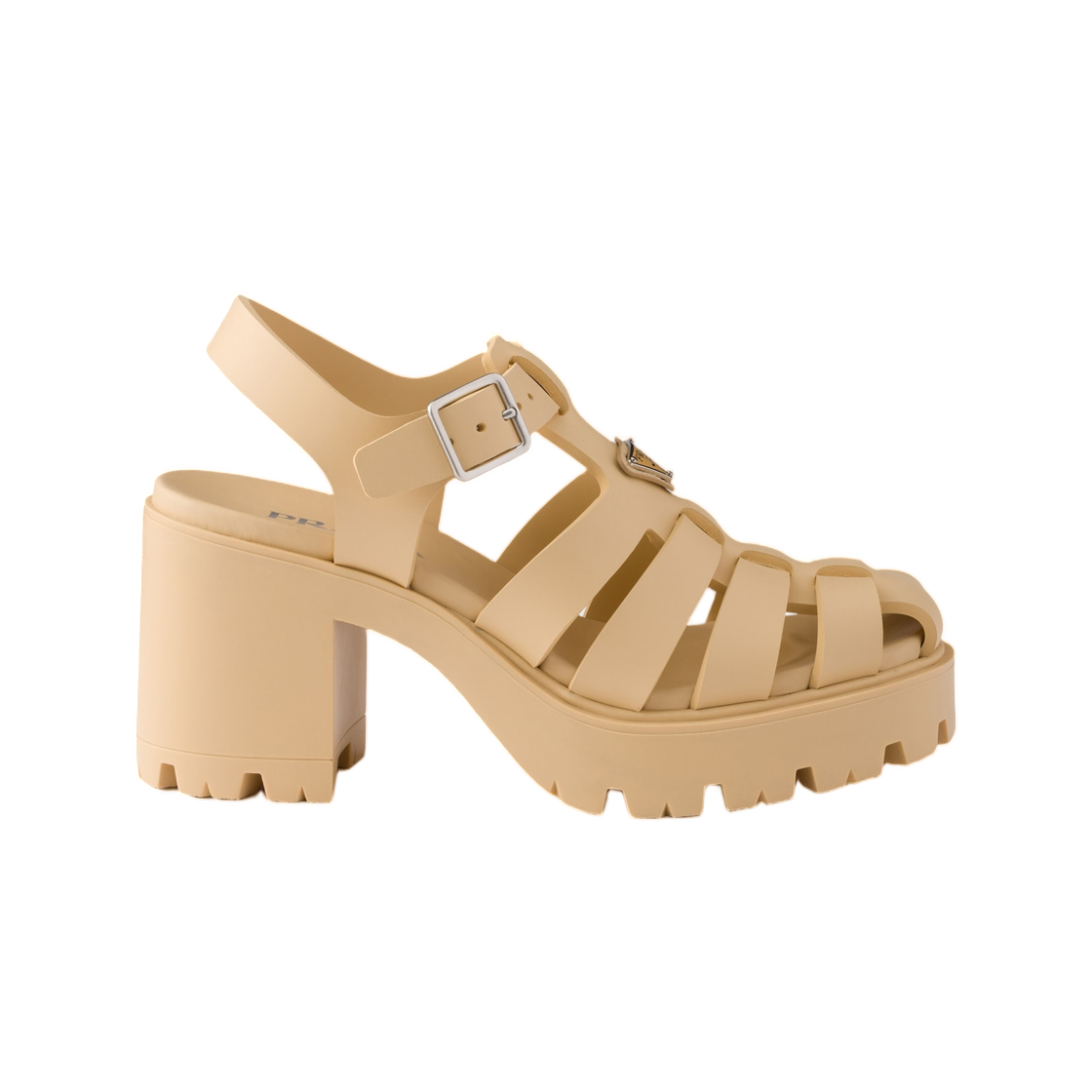 (W) 프라다 러버 플랫폼 샌들 내츄럴((W) Prada Rubber Platform Sandals Natural) - 1