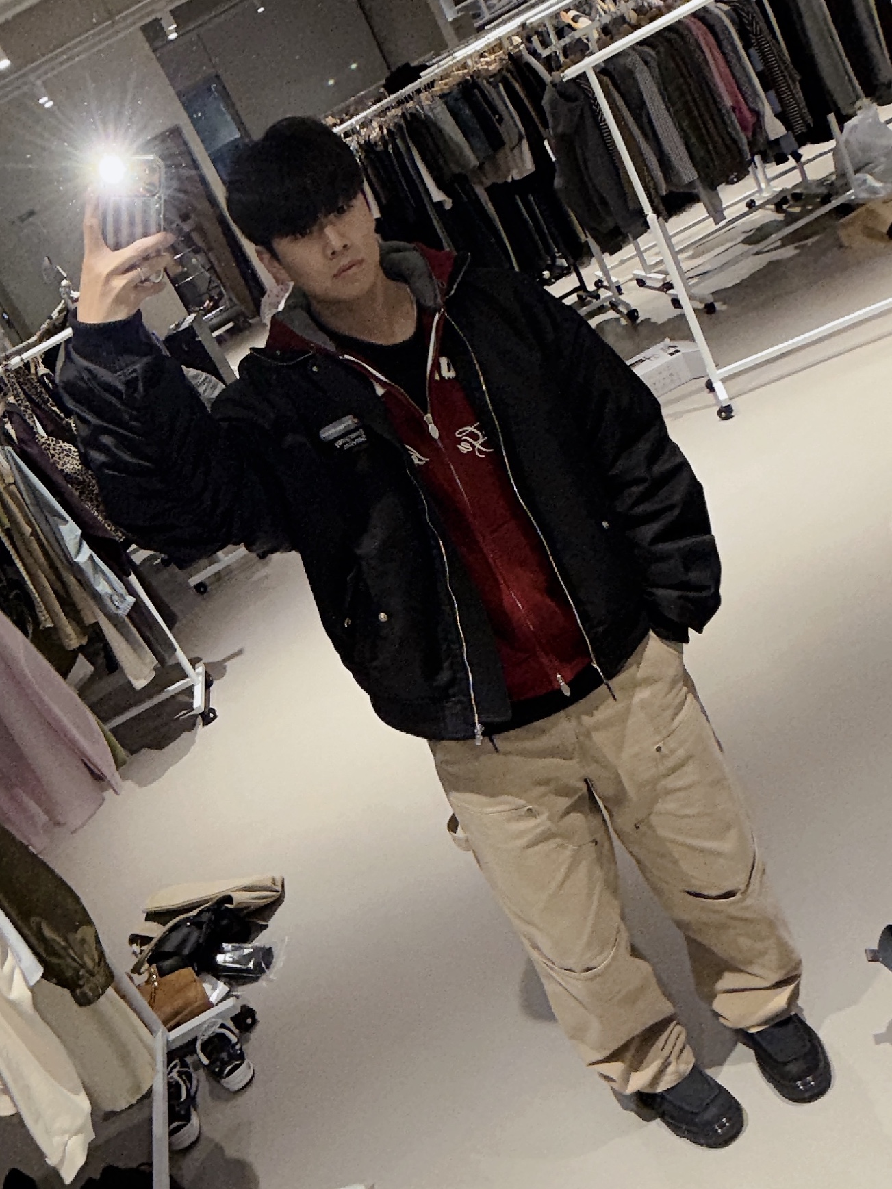 Burberry Creeper Lace-Up Black, Aoiro Cutted Double Knee Pants Tan 착용 스타일 - 2