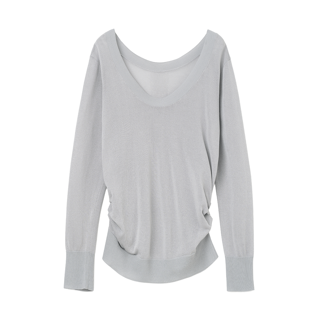 MW273CGY MILLO WOMEN Sheer Loose Fit Knit Cool Gray