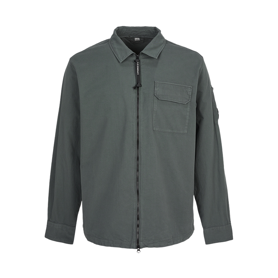 20CMOS705A110143G921 C.P. Company Organic Gabardine Zipped Lens Overshirt Gunmetal Grey - 26SS