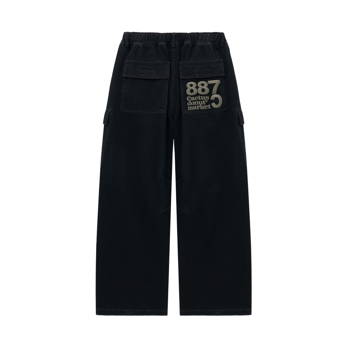 25FWCDMPT04BK Cactusdonutmarket Bold Embroidery Cargo Pants-Black