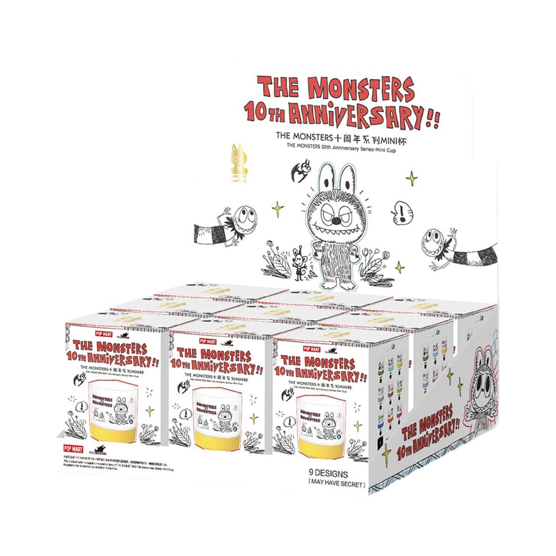 팝마트 더 몬스터즈 10주년 시리즈 미니컵 미개봉 랜덤박스 (9개입)(Pop Mart The Monsters 10th Anniversary Series Mini Cup Sealed Case (9 Blind Boxes)) - 1