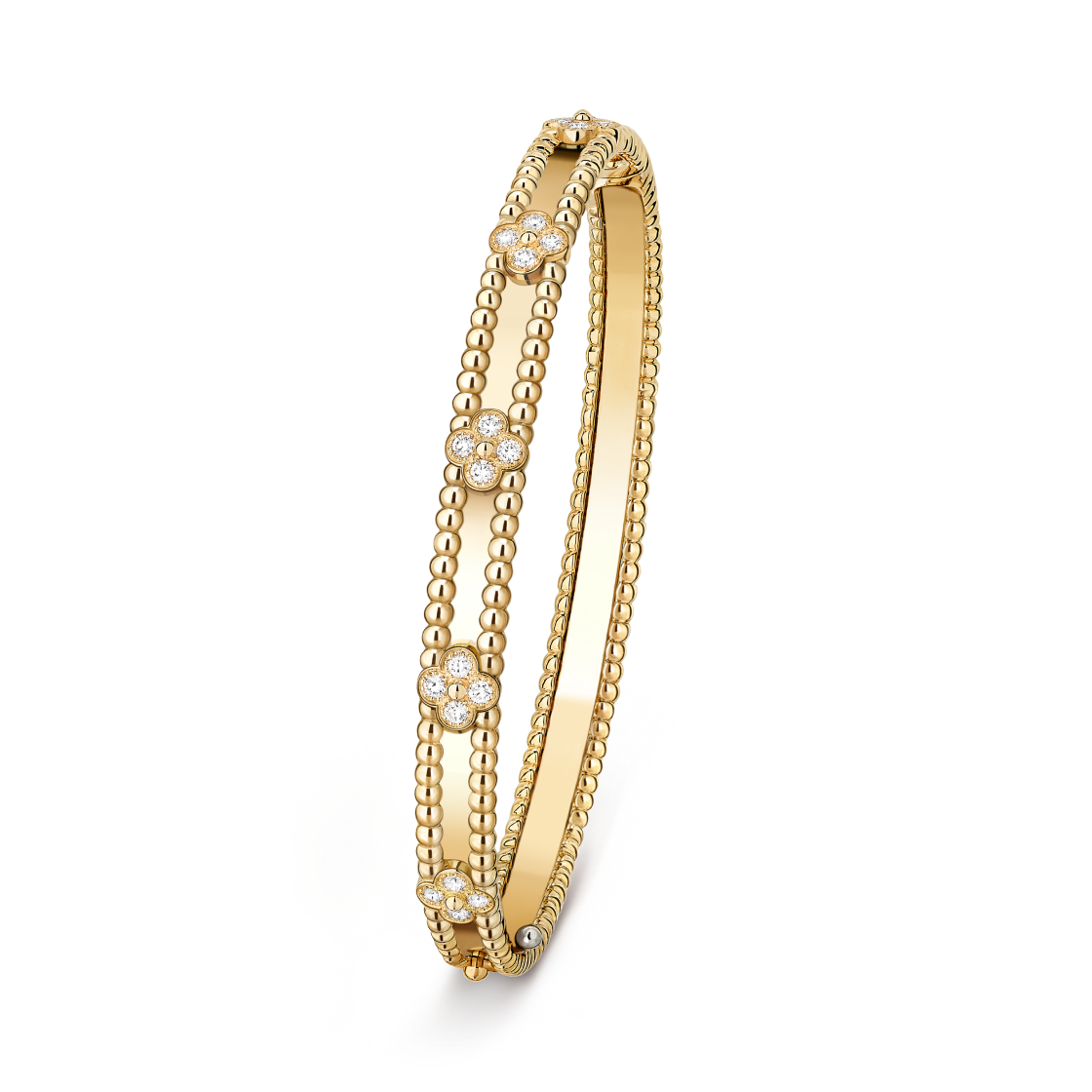 반 클리프 & 아펠 뻬를리 스위트 클로버 브레이슬릿 미디움 모델 18K 옐로우 골드 다이아몬드(Van Cleef & Arpels Perlee Sweet Clovers Bracelet Medium Model 18K Yellow Gold Diamond) - 1