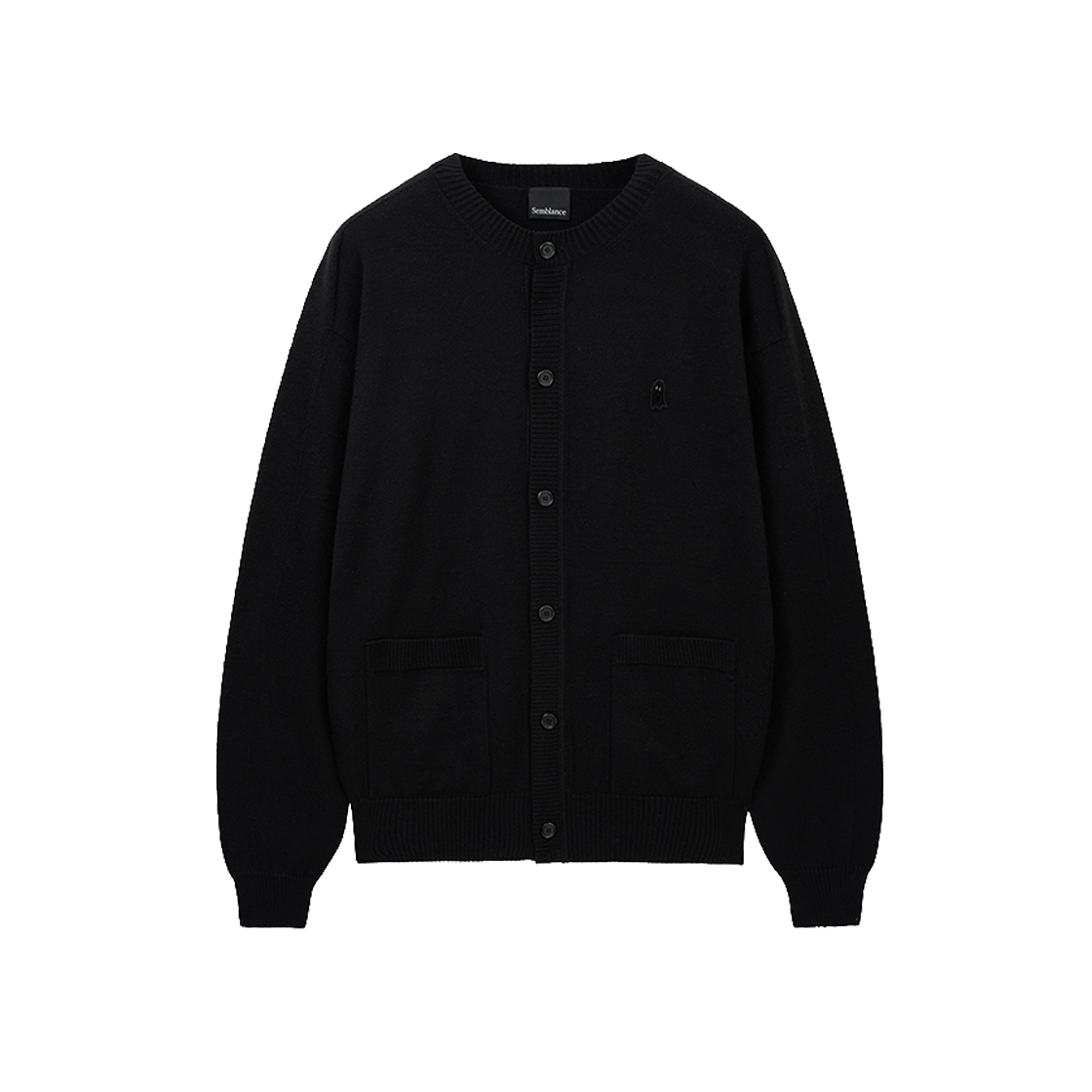 지오송지오 셈블런스 홀가먼트 카라리스 가디건 블랙 ZI2KT801BK(ZIOSONGZIO SEMBLANCE Wholegarment Collarless Cardigan Black)