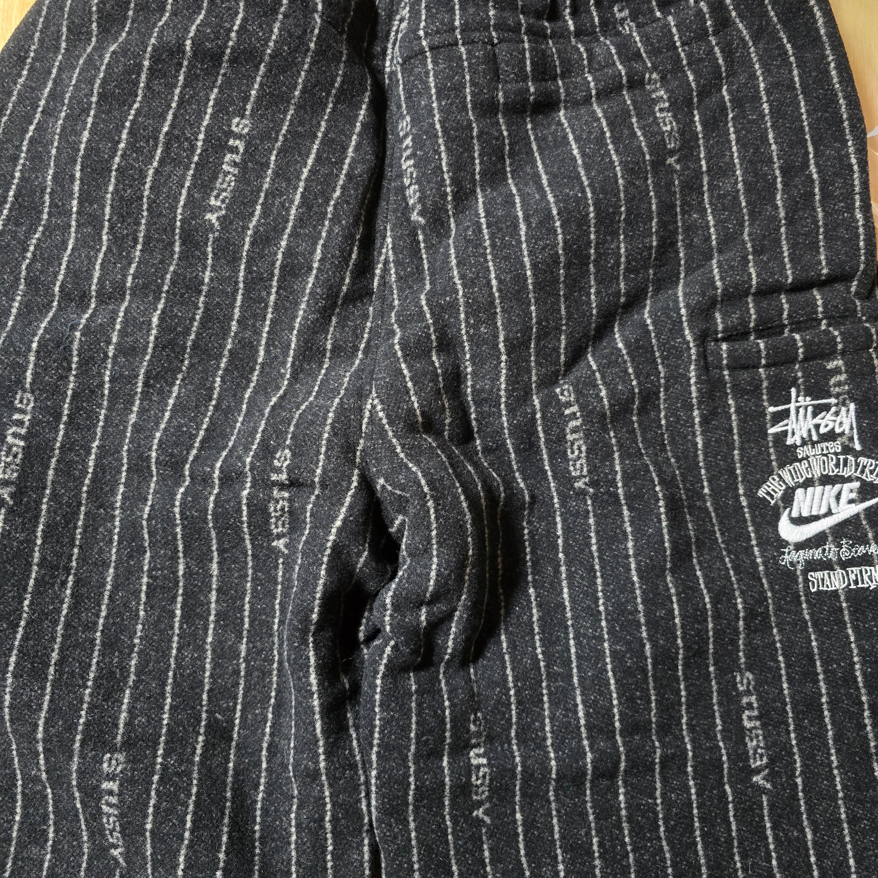 Nike x Stussy NRG Striped Wool Pants Black (DR4021-010) 착용 스타일 - 2