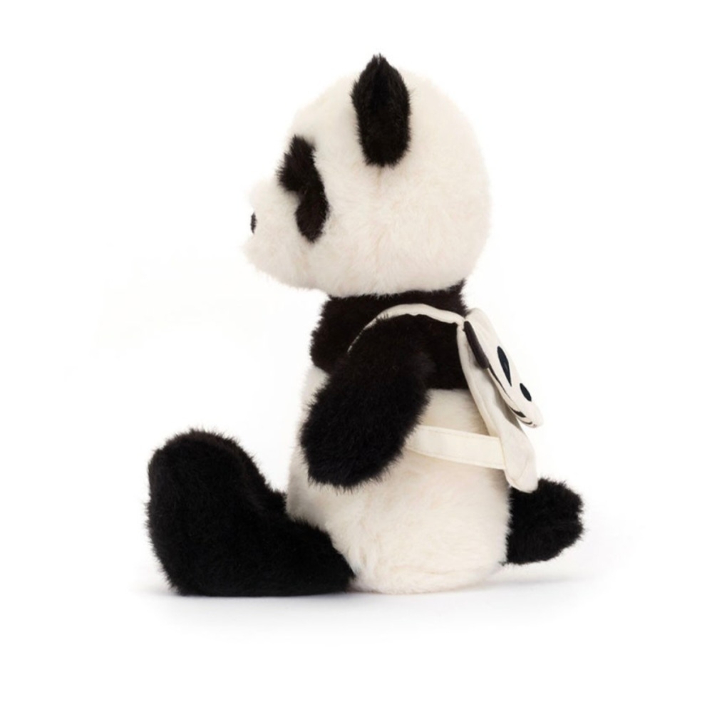 Jellycat Backpack Panda White Black 착용 스타일