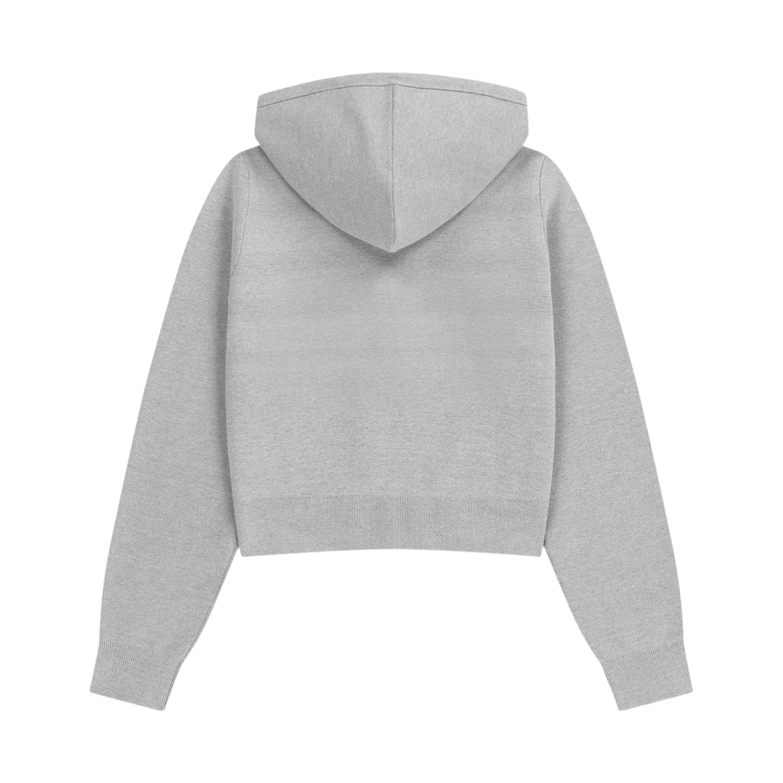 (W) 마리떼 프랑소와 저버 스몰 클래식 로고 크롭 니트 후드 집업 헤더 그레이((W) Marithe Francois Girbaud Small Classic Logo Crop Knit Hoodie Zip Up Heather Gray) - 2