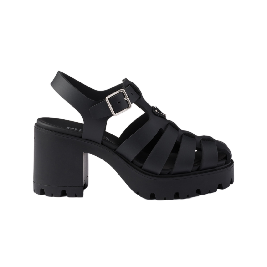(W) 프라다 러버 플랫폼 샌들 블랙((W) Prada Rubber Platform Sandals Black) - 1