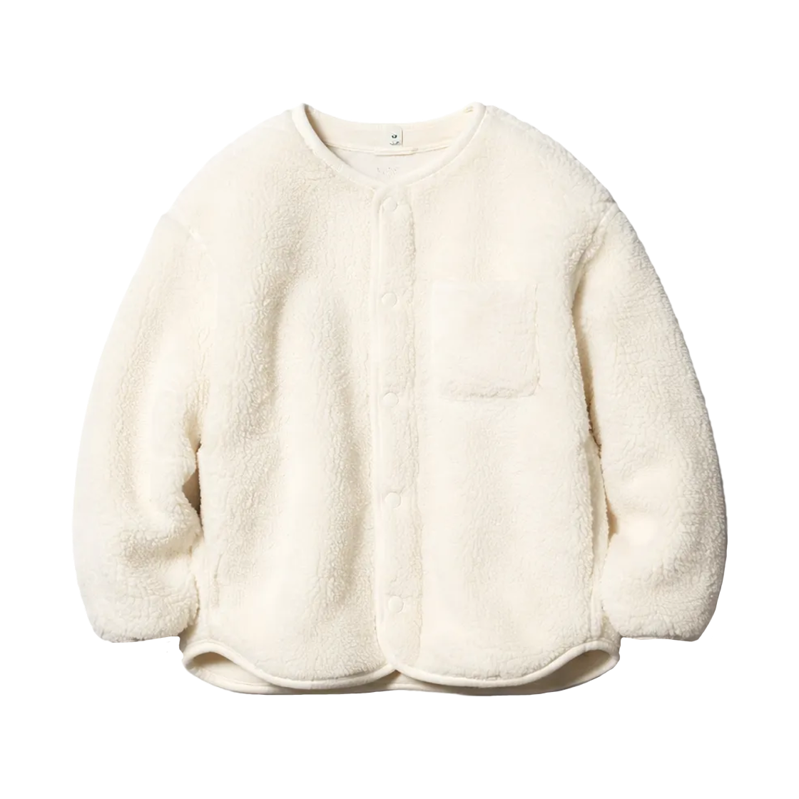 (키즈) 유니클로 파일 라인드 플리스 가디건 오프 화이트 - JP((Kids) Uniqlo Pile Lined Fleece Cardigan Off White - JP)