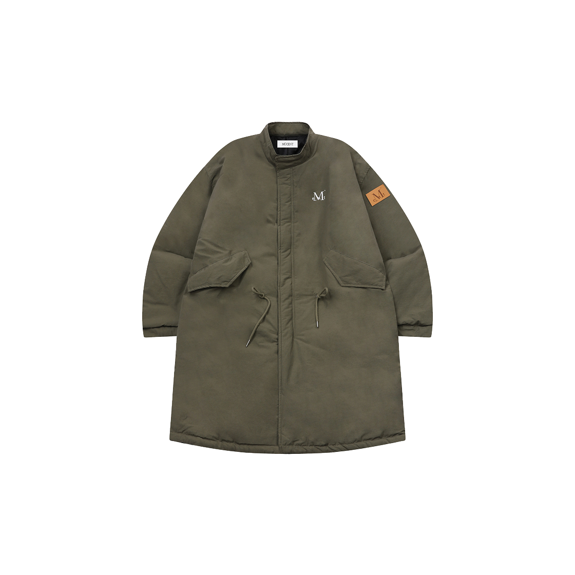 무센트 베르노 사이드 레더 피시테일 파카 남녀공용 (2컬러) 카키(MUCENT Verno Side Leather Fishtail Parka Unisex (2Color) Khaki)