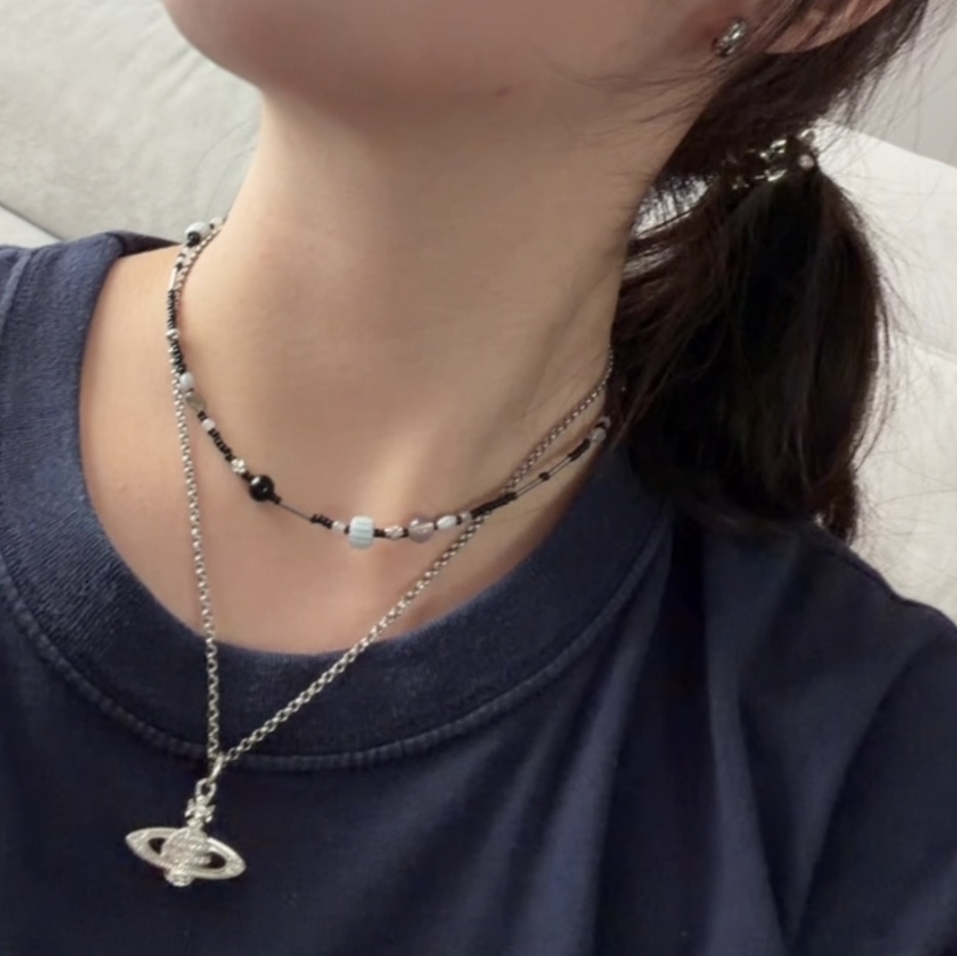 Riomeu Blanc Noir Venezia Necklace 2mm 착용 스타일