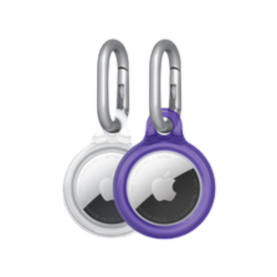 애플 테크21 이보팝 케이스 포 에어태그 2개 팩 퍼플 투명(Apple Tech21 EvoPop Case for AirTag 2 Pack Purple Transparent) - 1