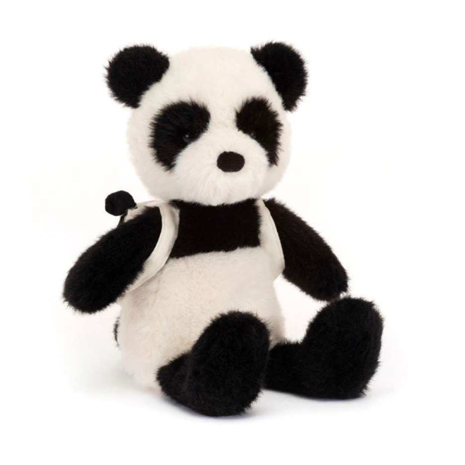 Jellycat Backpack Panda White Black 착용 스타일
