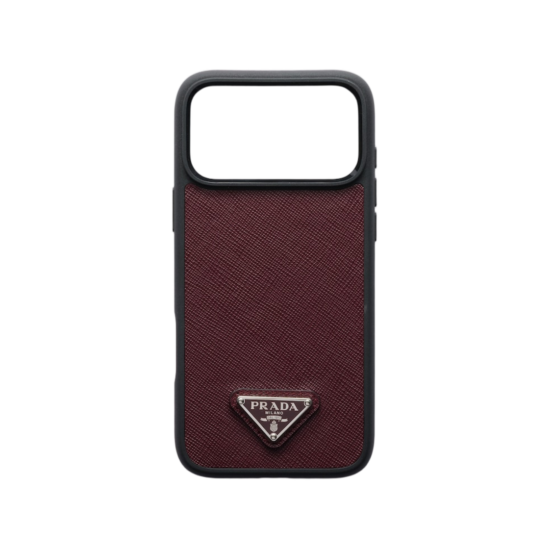 프라다 사피아노 레더 케이스 포 아이폰 17 프로 맥스 버건디(Prada Saffiano Leather Case For Iphone 17 Pro Max Burgundy)