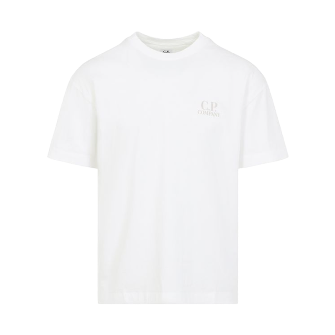 20CMTS086A005100W103 C.P. Company 30/1 Jersey Short Sleeve Logo T-Shirt Gauze White - 26SS