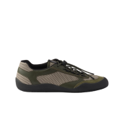 Prada Speedrock Leather and Mesh Fabric Sneakers Military Green