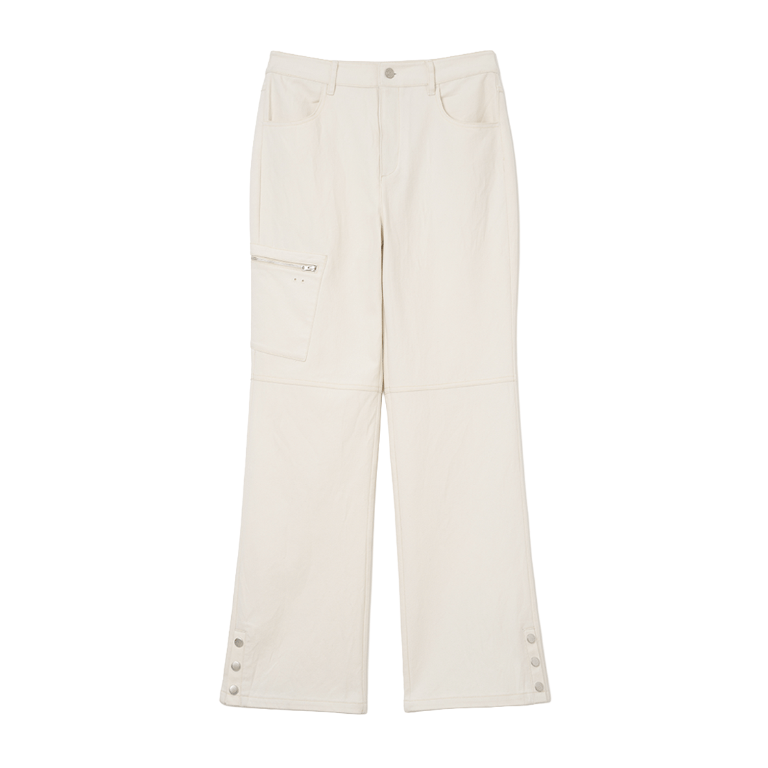 MW291ECR MILLO WOMEN Side Button Silhouette Pants Ecru