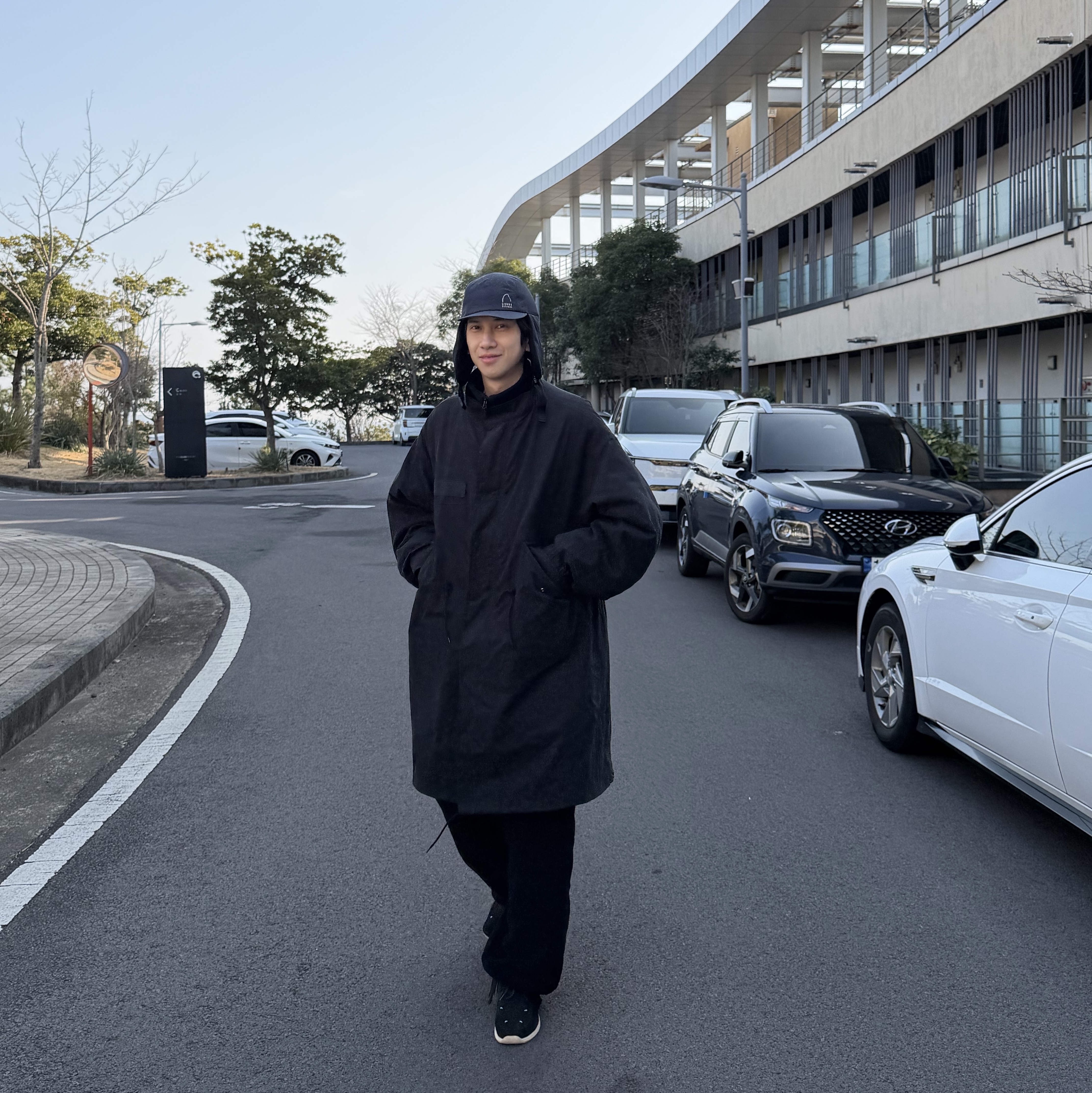 Freak's Store M-65 Mods Coat Liner Set Black, Uniqlo x Needles Fleece Wide Pants Black - KR 착용 스타일
