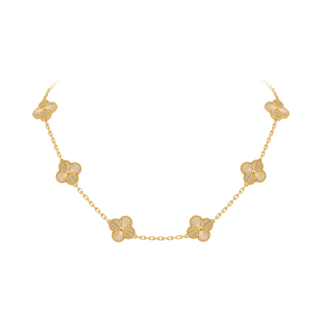 반 클리프 & 아펠 빈티지 알함브라 네클리스 10 모티브 18K 옐로우 골드(Van Cleef & Arpels Vintage Alhambra Necklace 10 Motifs 18K Yellow Gold)