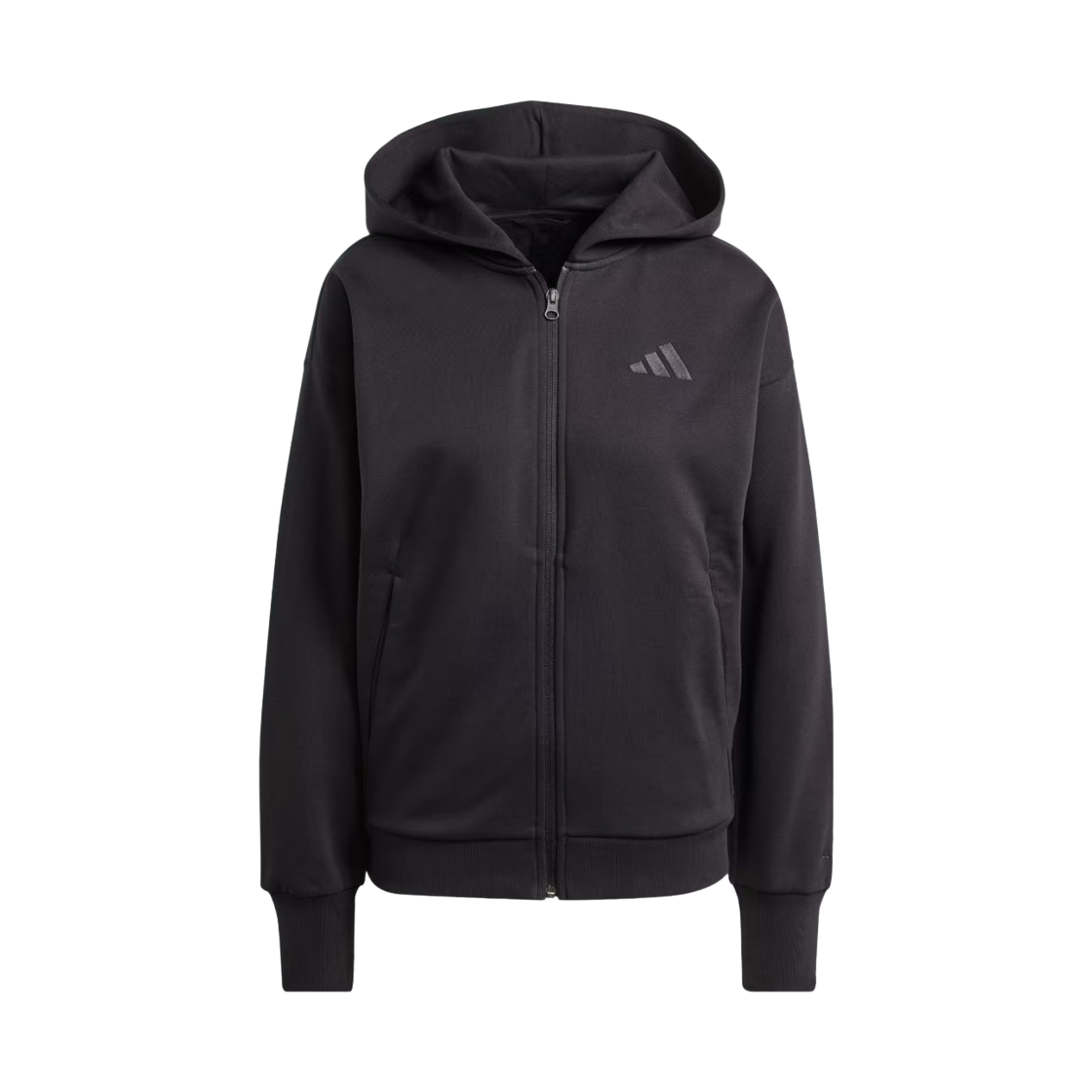 (W) 아디다스 올 SZN 플리스 풀집 후드 블랙 - US 사이즈((W) Adidas All SZN Fleece Full-Zip Hoodie Black - US Sizing) - 1