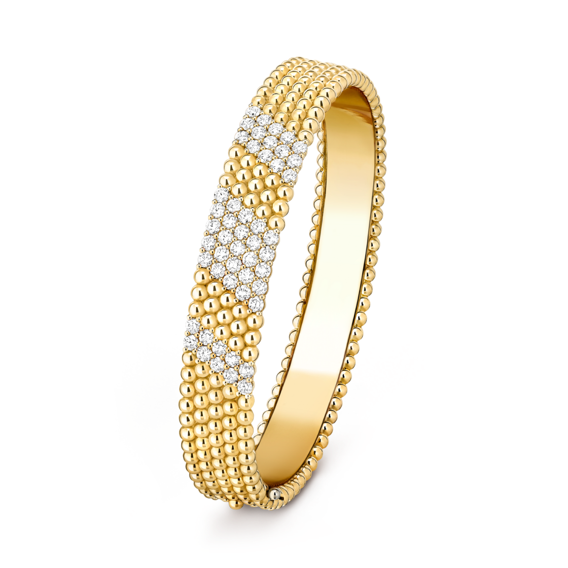 VCARPFYE00 Van Cleef & Arpels Perlee Diamonds Bracelet 5 Rows Medium Model 18K Yellow Gold Diamond