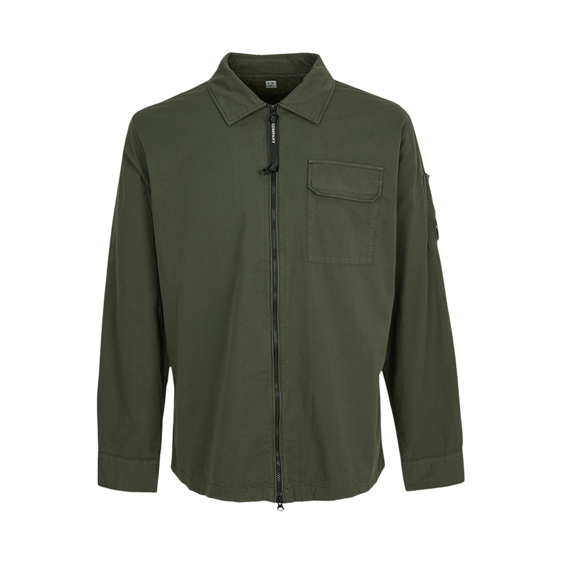 RCCMOS705A110143G683 C.P. Company Organic Gabardine Zipped Overshirt Khaki - 25FW