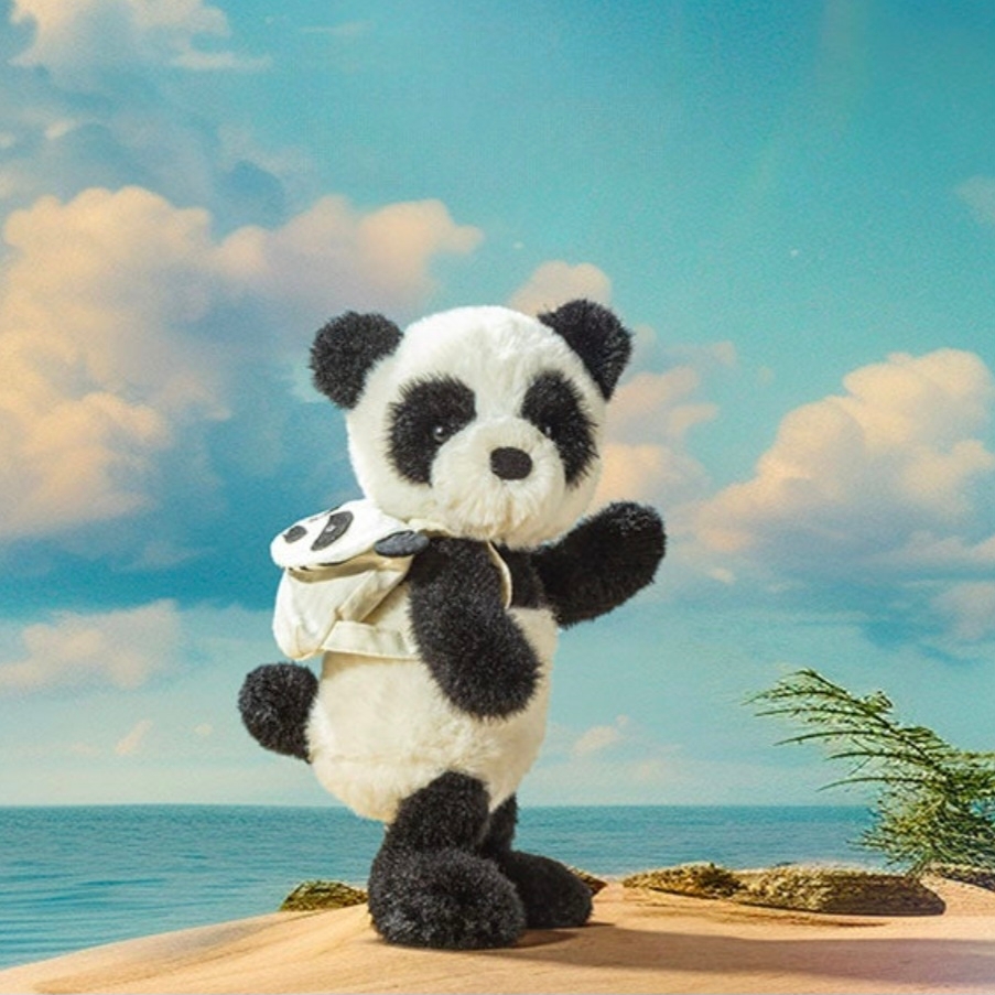 Jellycat Backpack Panda White Black 착용 스타일
