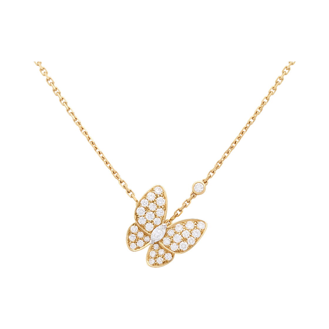 VCARP3DP00 Van Cleef & Arpels Two Butterfly Pendant 18K Yellow Gold Diamond