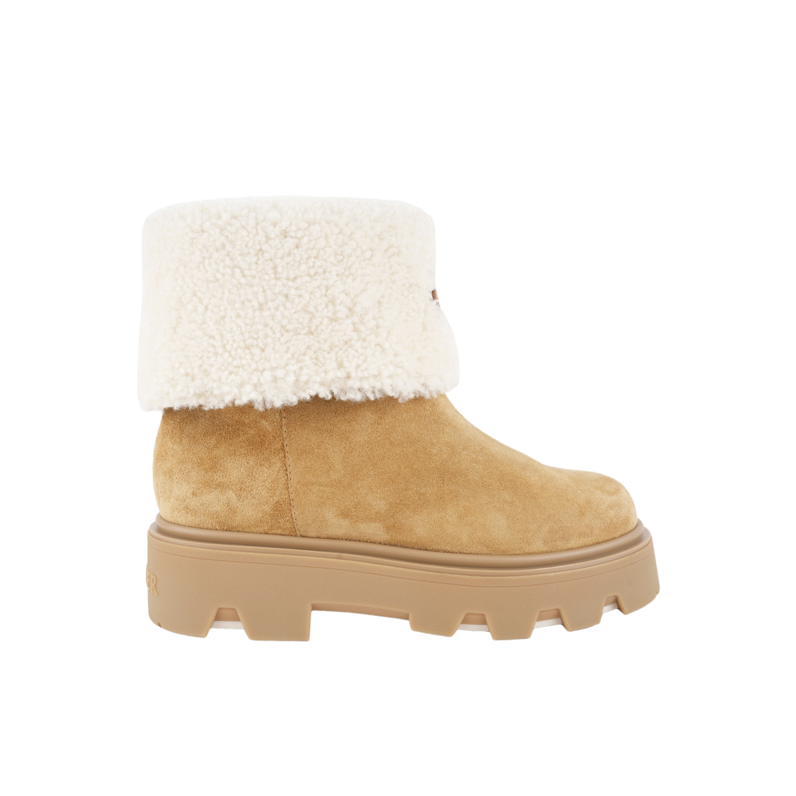 4F00070 M6971 23L [15% 쿠폰] (W) Moncler Aurea Mid Suede Shearling Boots Camel Beige