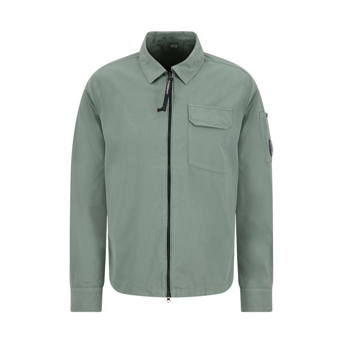 20CMOS705A110143G668 C.P. Company Organic Gabardine Zipped Lens Overshirt Laurel Wreath Green - 26SS