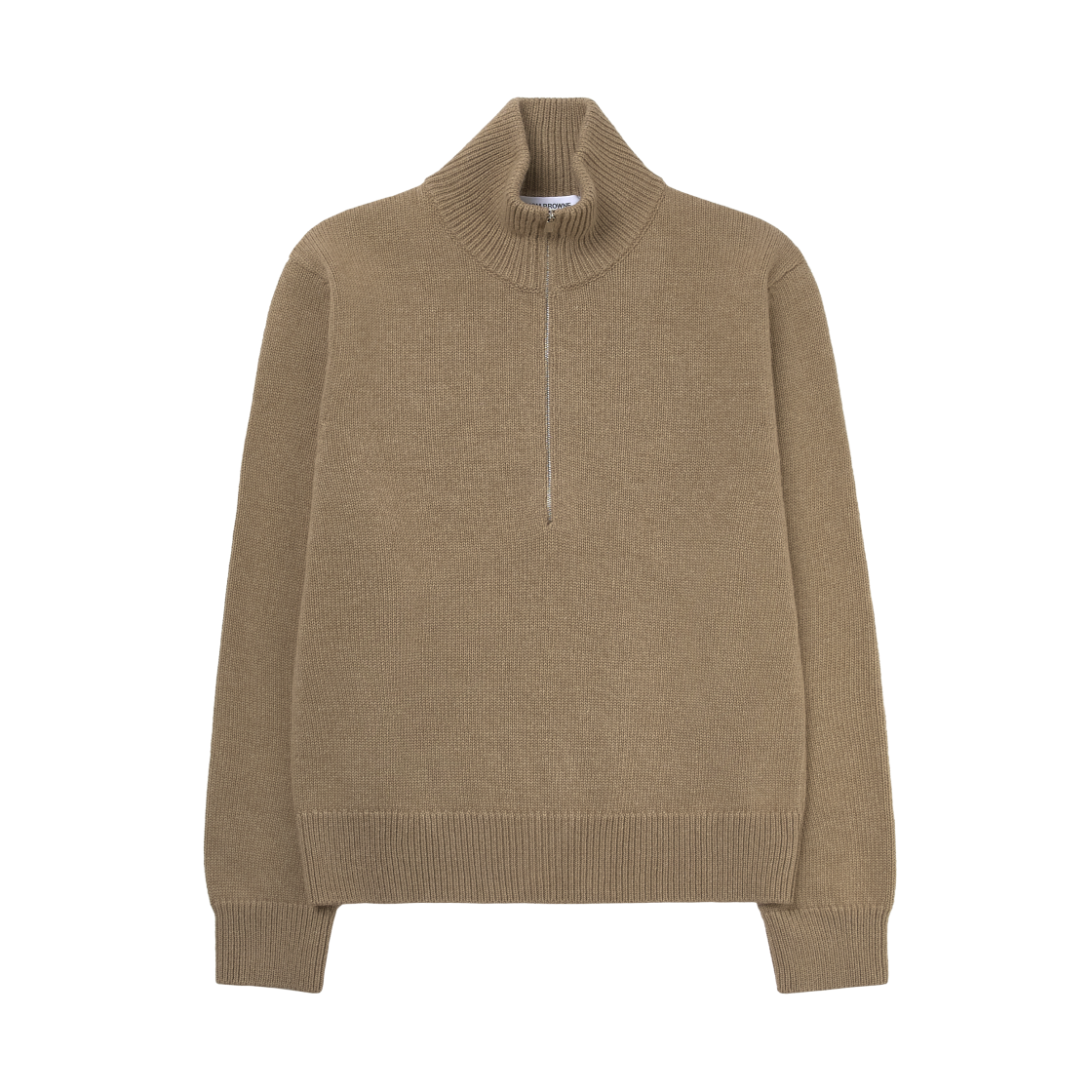 MKA560A-Y1029-216 Thom Browne Geese Intarsia Mernio Wool Mock Neck Pullover Medium Brown