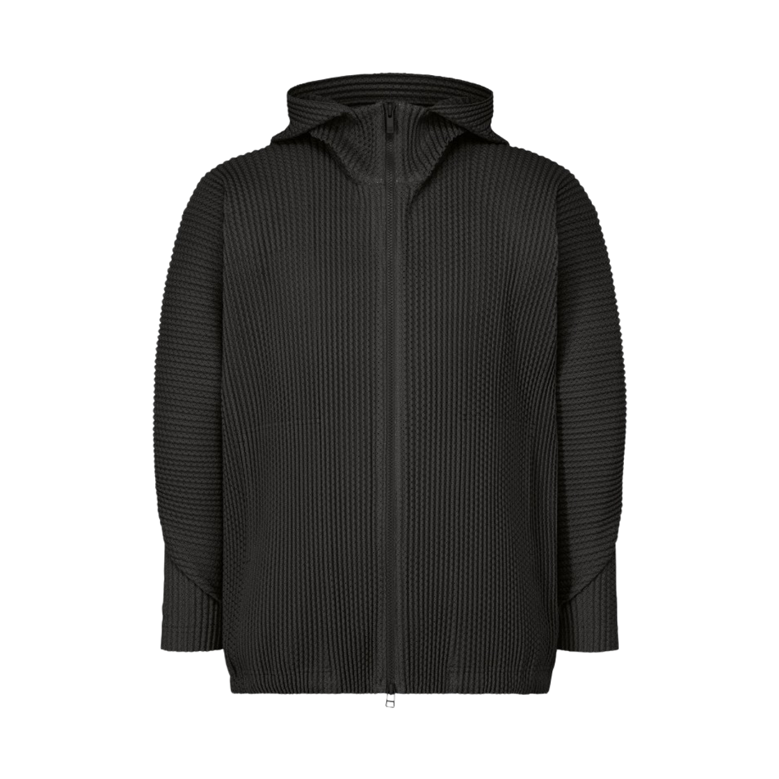 HP58-JL250-15 Homme Plisse Issey Miyake Wickerwork Mesh Cardigan Black