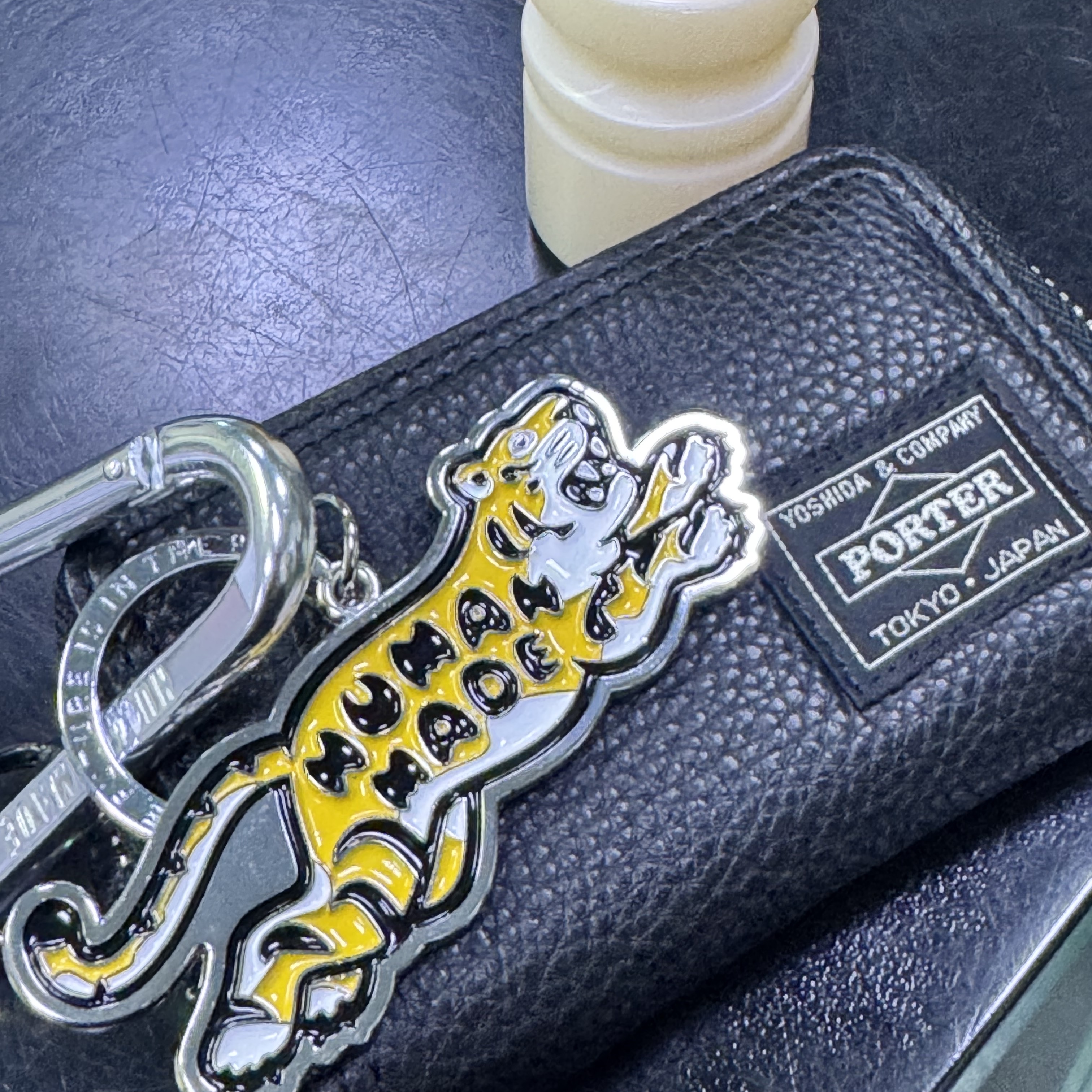 Porter Calm Coin Case Black, Human Made Animal Keychain #2 Silver 착용 스타일 - 1