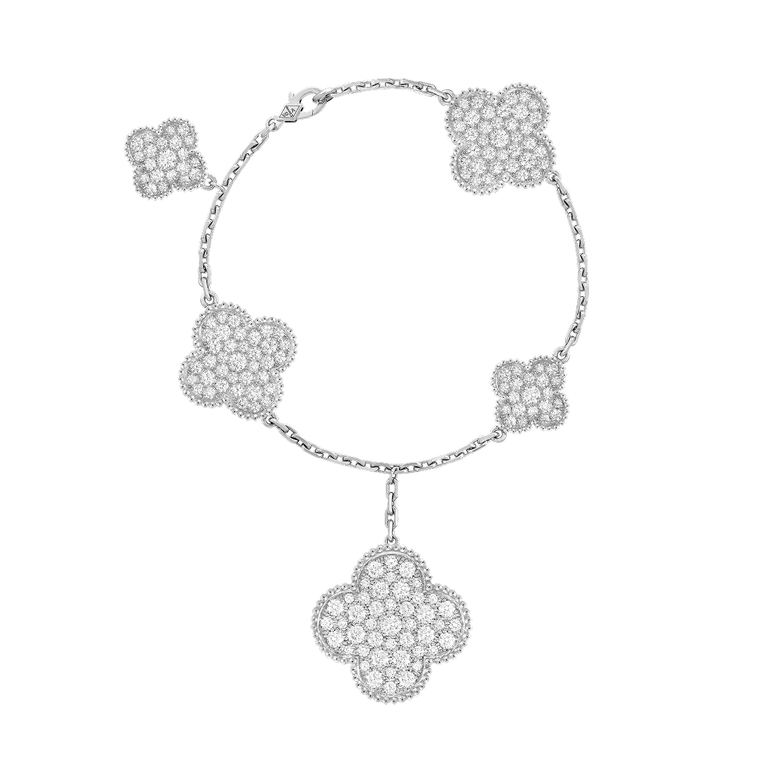 반 클리프 & 아펠 매직 알함브라 브레이슬릿 5 모티브 18K 화이트 골드 다이아몬드(Van Cleef & Arpels Magic Alhambra Bracelet 5 Motifs 18K White Gold Diamond) - 1