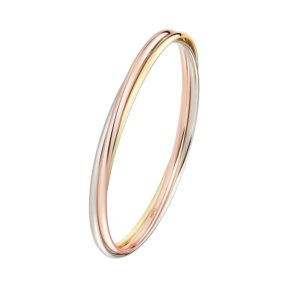 까르띠에 트리니티 브레이슬릿 스몰 화이트 골드 핑크 골드 옐로우 골드(Cartier Trinity Bracelet Small White Gold Pink Gold Yellow Gold) - 2