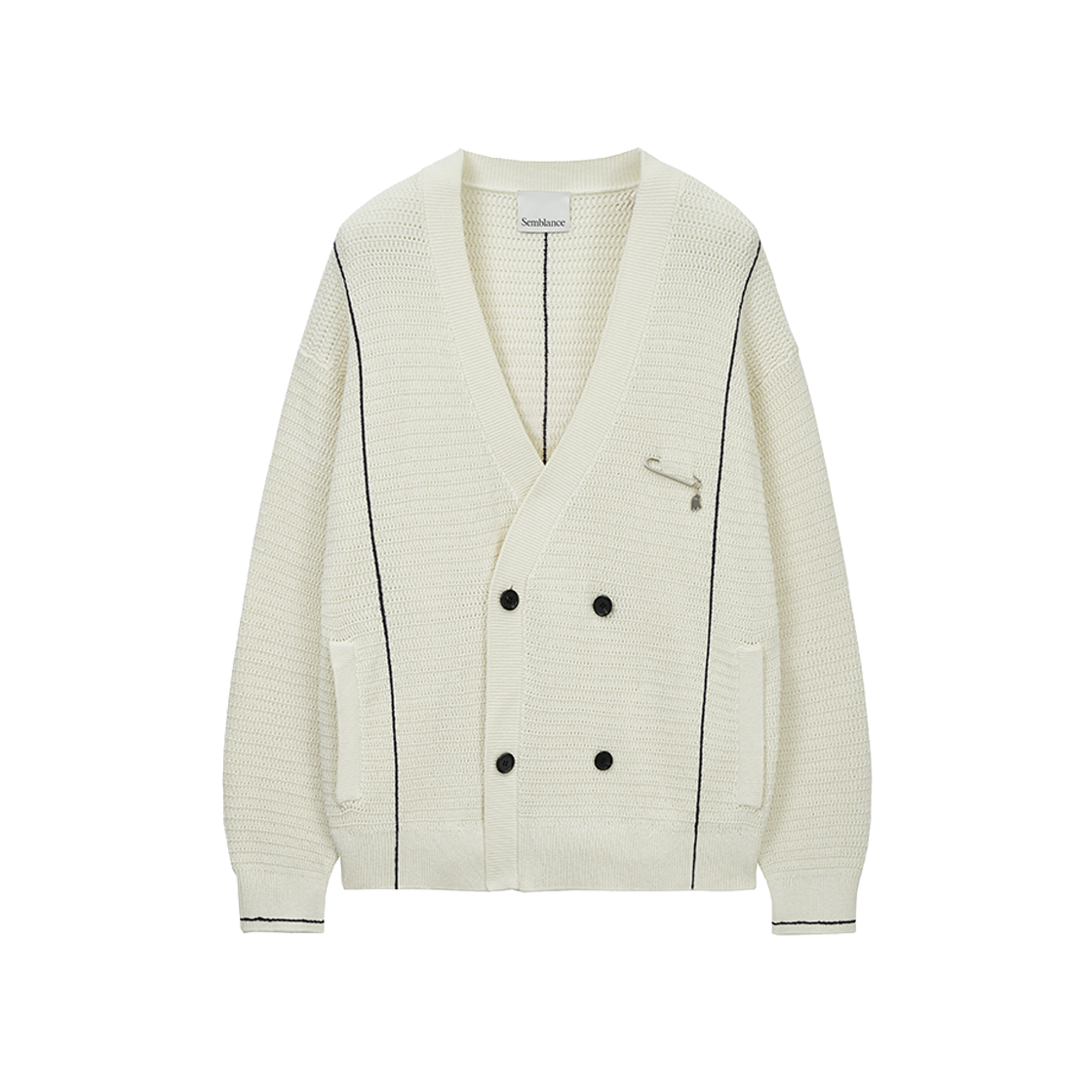 지오송지오 셈블런스 더블브레스트 가디건 오프화이트 ZI2KT811OW