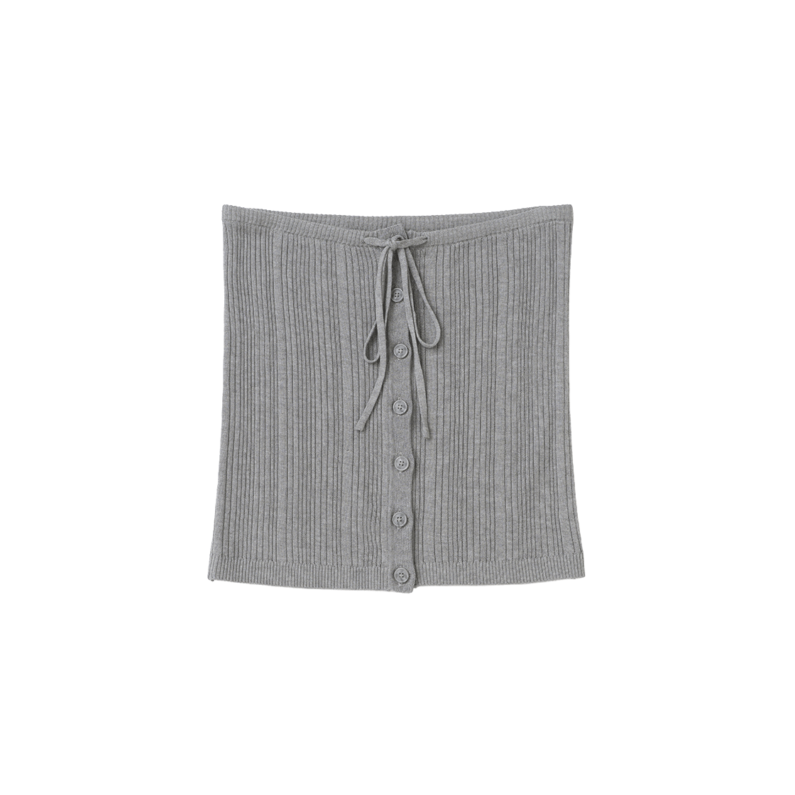 MW275MGR MILLO WOMEN Ribbed Layered Knit Top Melange Gray