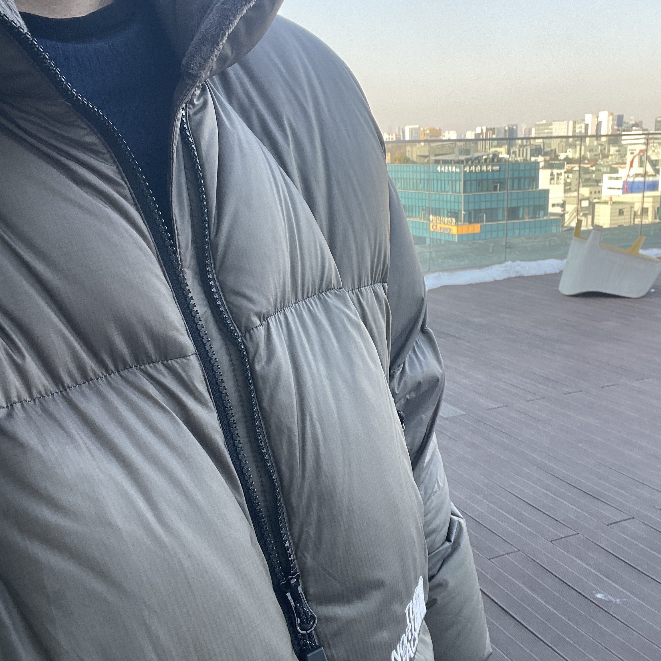 The North Face Project Down Jacket RDS Browne - 25FW 착용 스타일 - 2