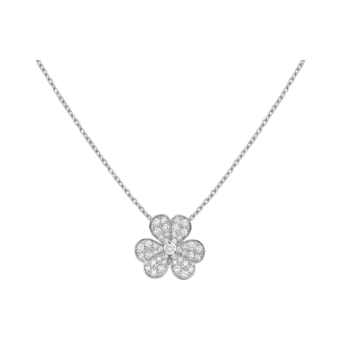 VCARD31800 Van Cleef & Arpels Frivole Pendant Small Model 18K White Gold Diamond