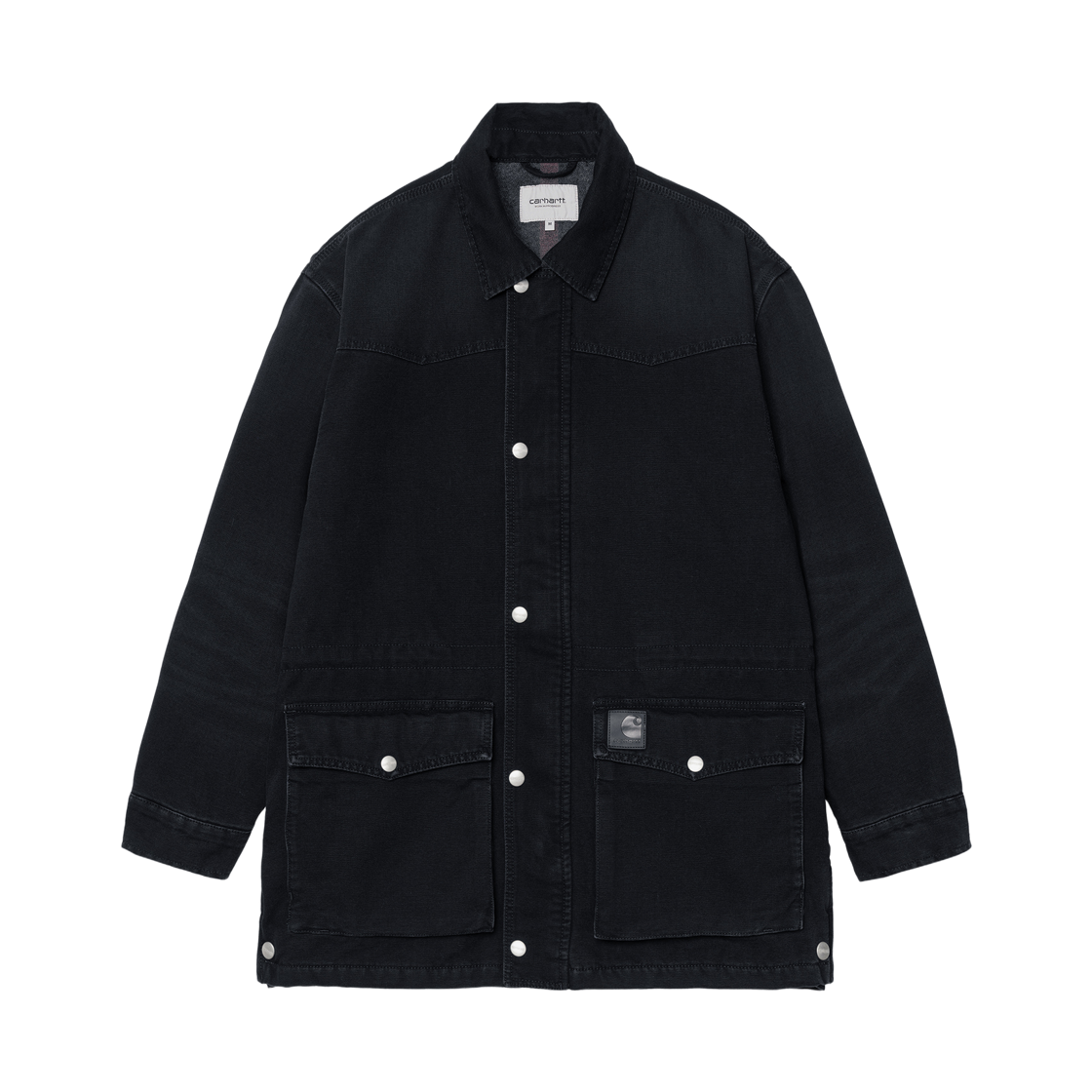 I034314-00E-4O Carhartt WIP OG Santa Fe Coat Black Stone Canvas