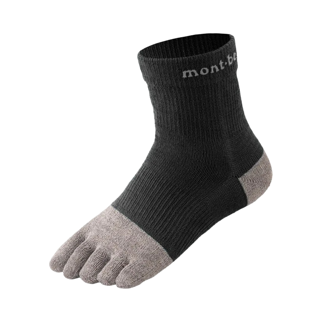 1118677 Montbell Kamico Cross Runner 5 Toe Socks Dark Gray