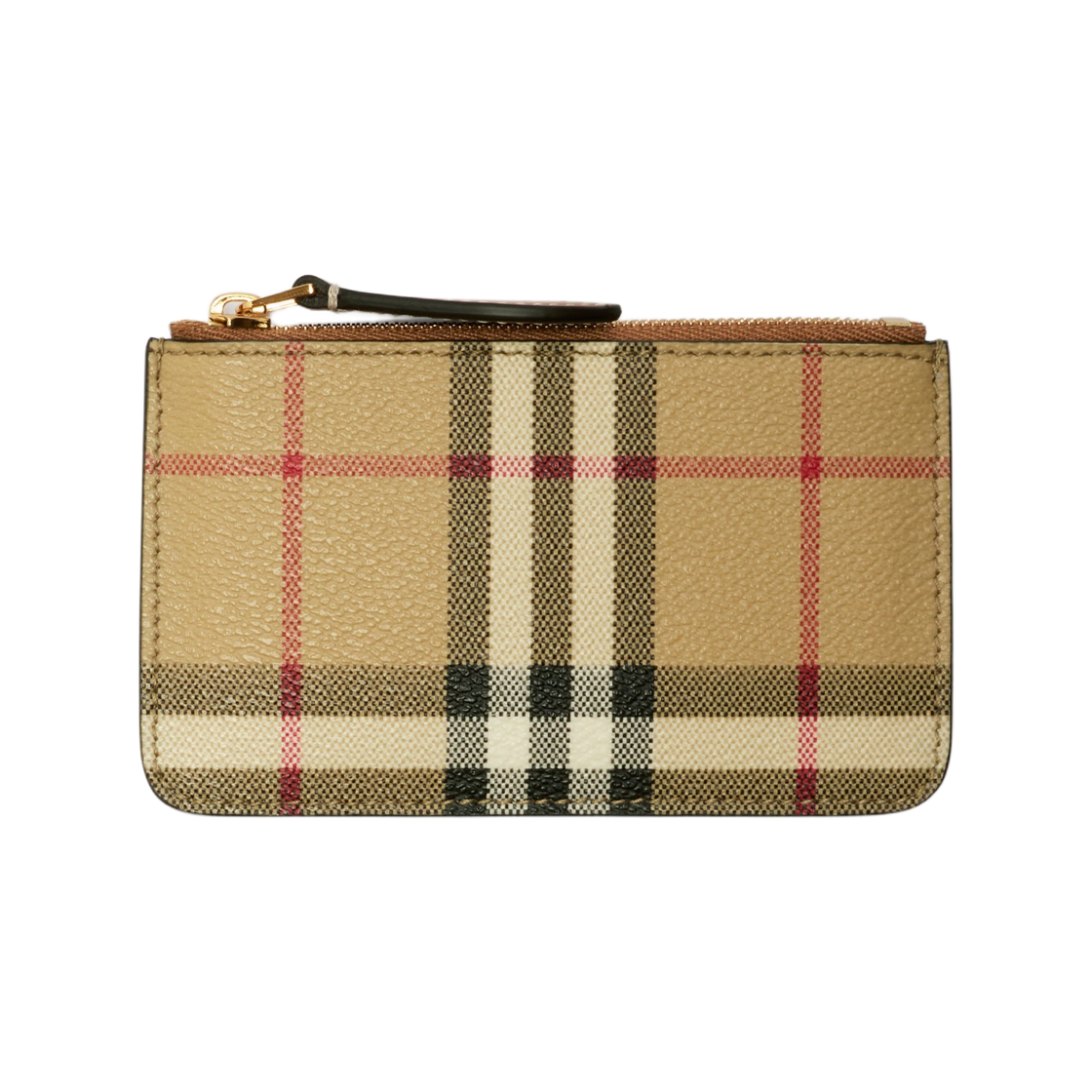 8070420 Burberry Check Coin Case with Strap Archive Beige
