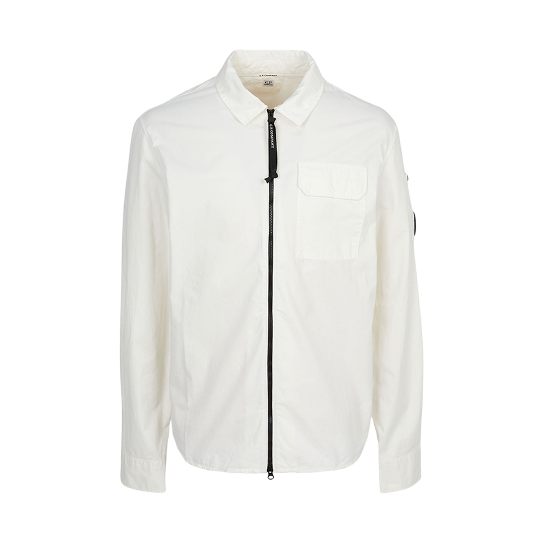 RCMOS705A110143G103 C.P. Company Organic Gabardine Zipped Overshirt Gauze White - 26SS