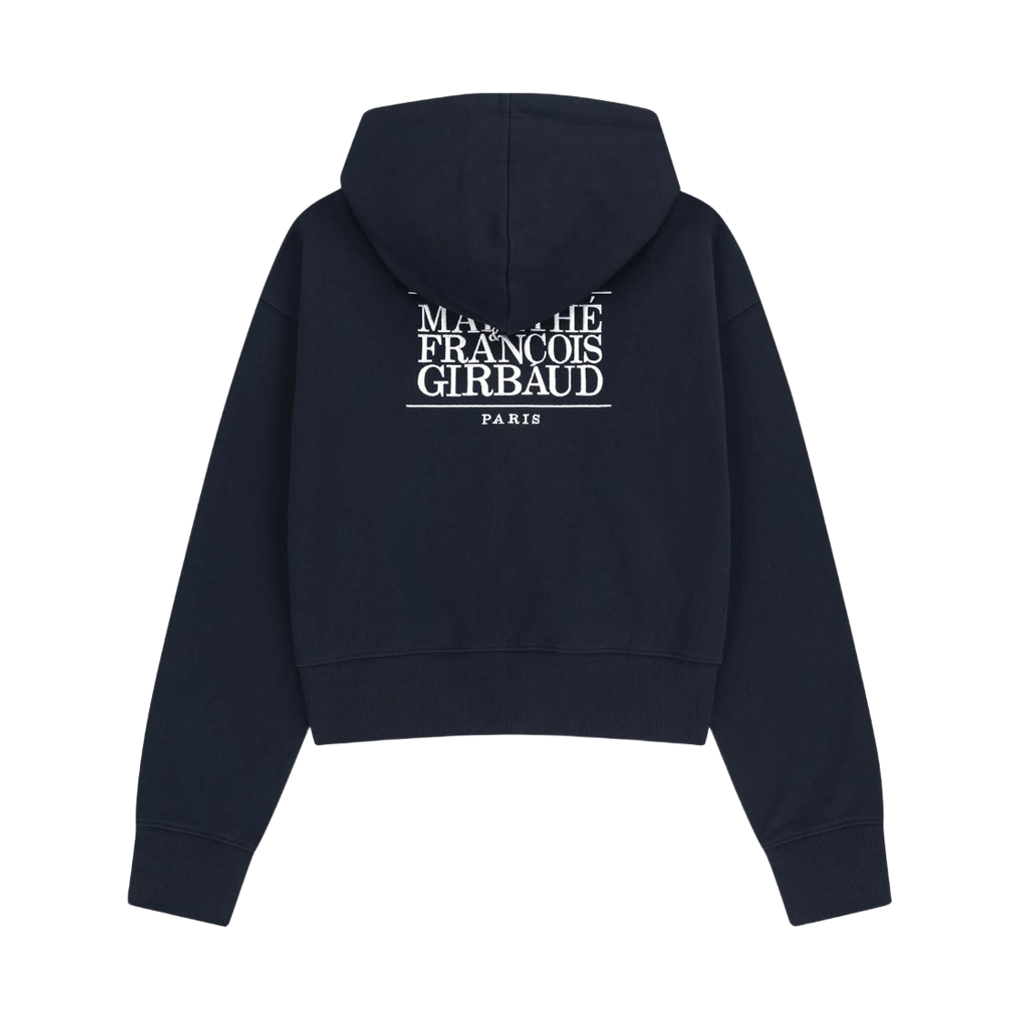 (W) 마리떼 프랑소와 저버 백 클래식 로고 크롭 후드 집업 네이비((W) Marithe Francois Girbaud Back Classic Logo Crop Hoodie Zip Up Navy) - 2