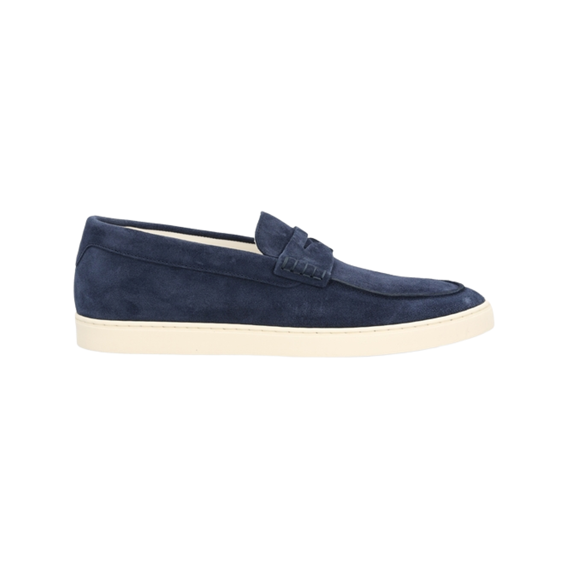 MZUSOLP312-C8862 Brunello Cucinelli Suede Penny Loafers Navy