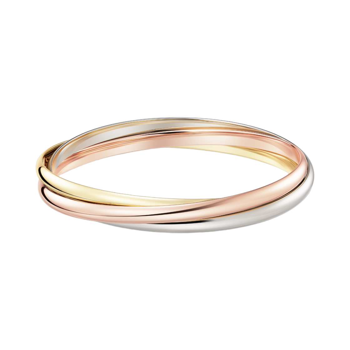까르띠에 트리니티 브레이슬릿 클래식 화이트 골드 핑크 골드 옐로우 골드(Cartier Trinity Bracelet Classic White Gold Pink Gold Yellow Gold)