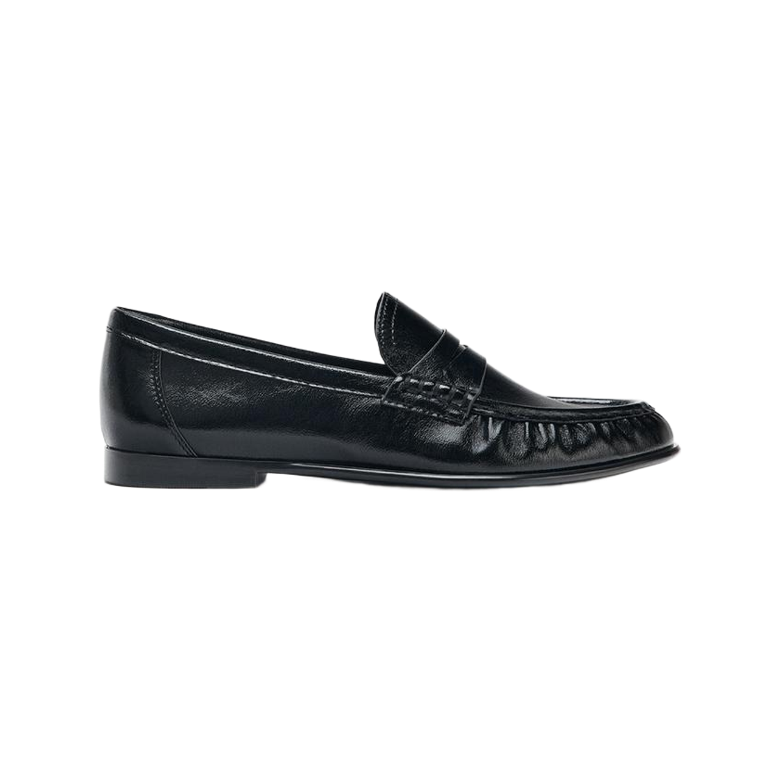 (W) 자라 소프트 개더드 로퍼 블랙((W) Zara Soft Gathered Loafer Black)